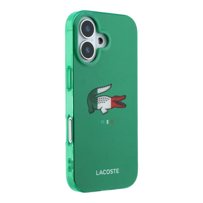 Funda Lacoste MagSafe Verde con Diseño Tricolor para iPhone 17 | Case Original de Lujo