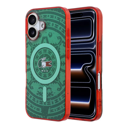 Funda Lacoste MagSafe Verde Colección Calendario para iPhone 17 | Case Original de Lujo