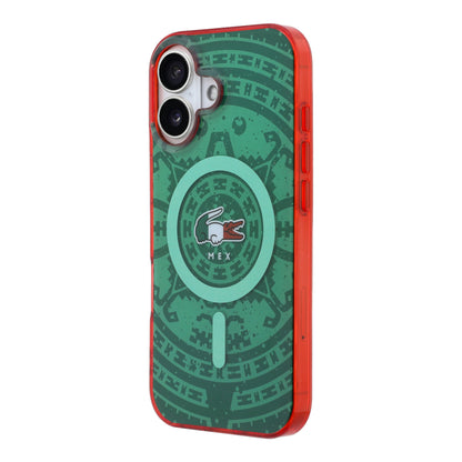 Funda Lacoste MagSafe Verde Colección Calendario para iPhone 17 | Case Original de Lujo