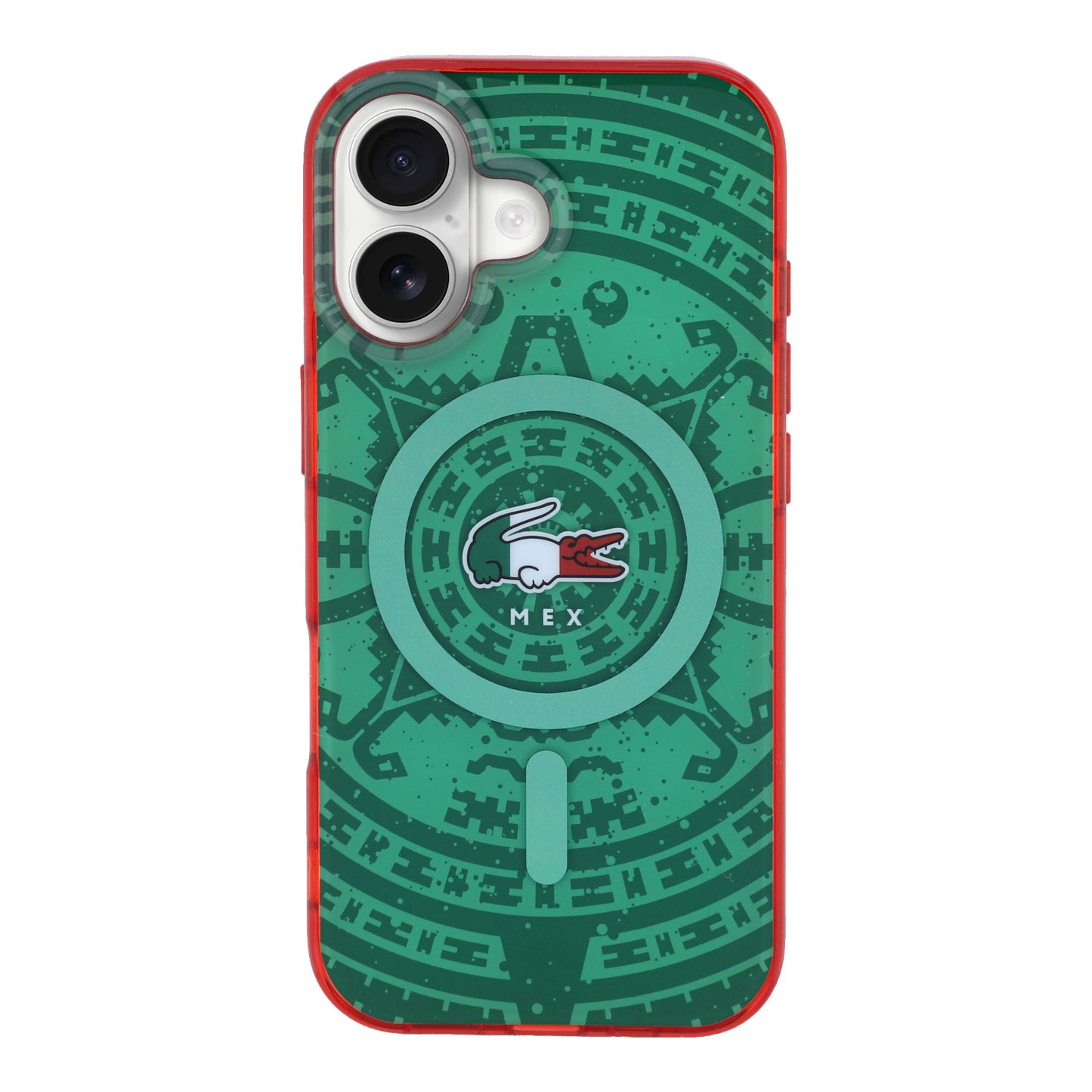 Funda Lacoste MagSafe Verde Colección Calendario para iPhone 17 | Case Original de Lujo