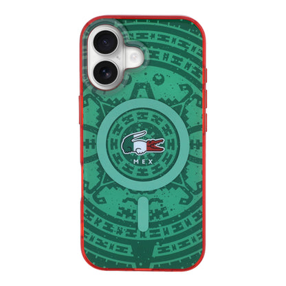 Funda Lacoste MagSafe Verde Colección Calendario para iPhone 17 | Case Original de Lujo
