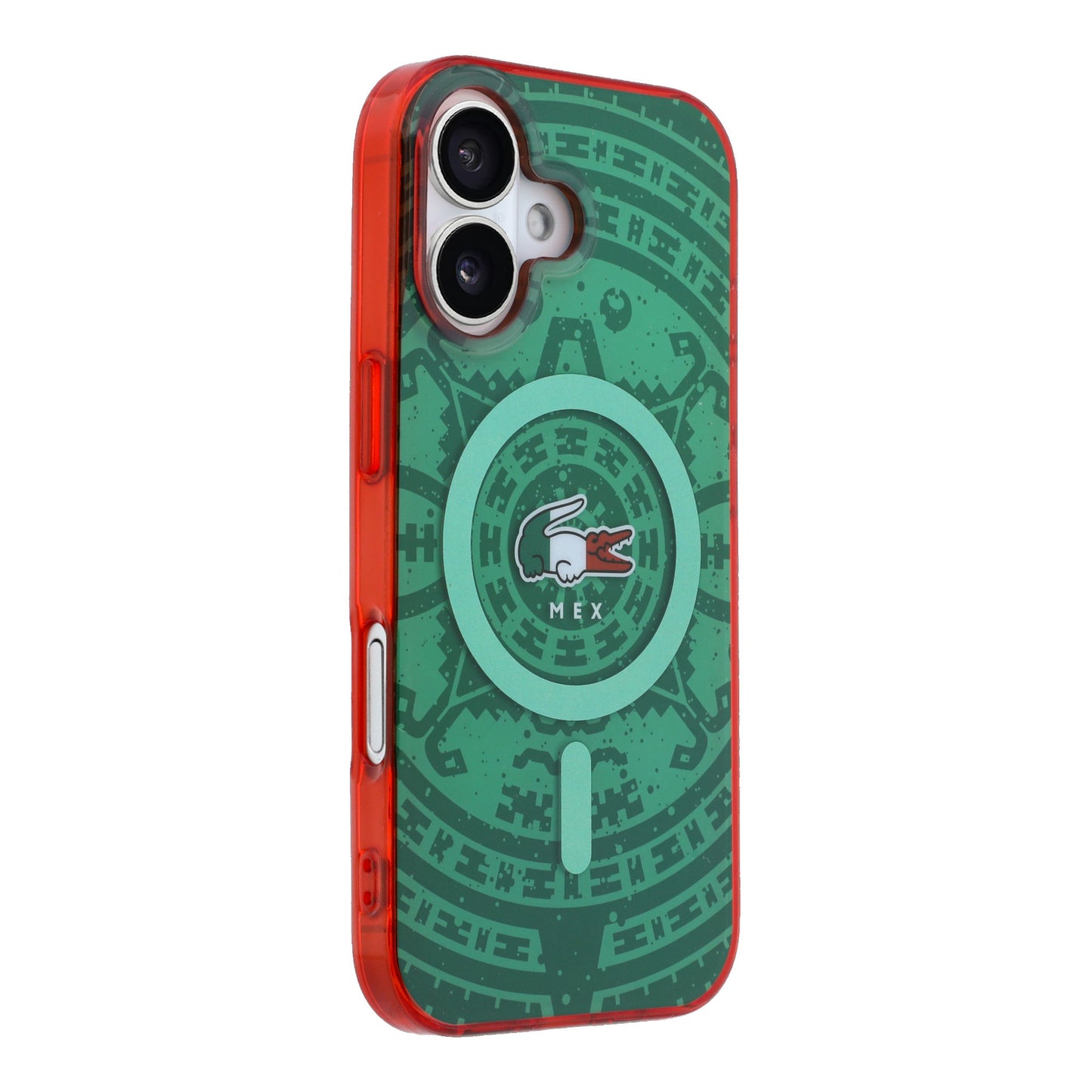 Funda Lacoste MagSafe Verde Colección Calendario para iPhone 17 | Case Original de Lujo