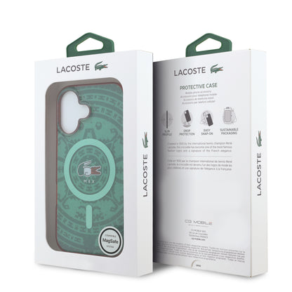Funda Lacoste MagSafe Verde Colección Calendario para iPhone 17 | Case Original de Lujo