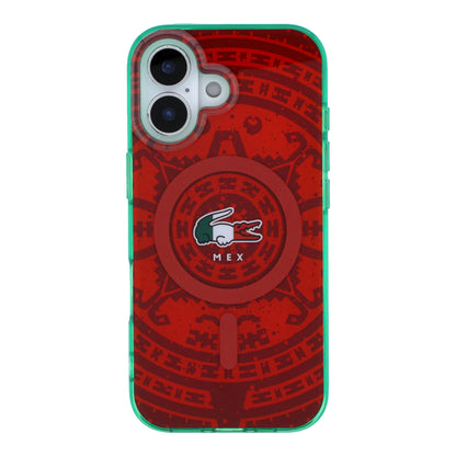Funda Lacoste MagSafe Roja Colección Calendario para iPhone 17 | Case Original de Lujo