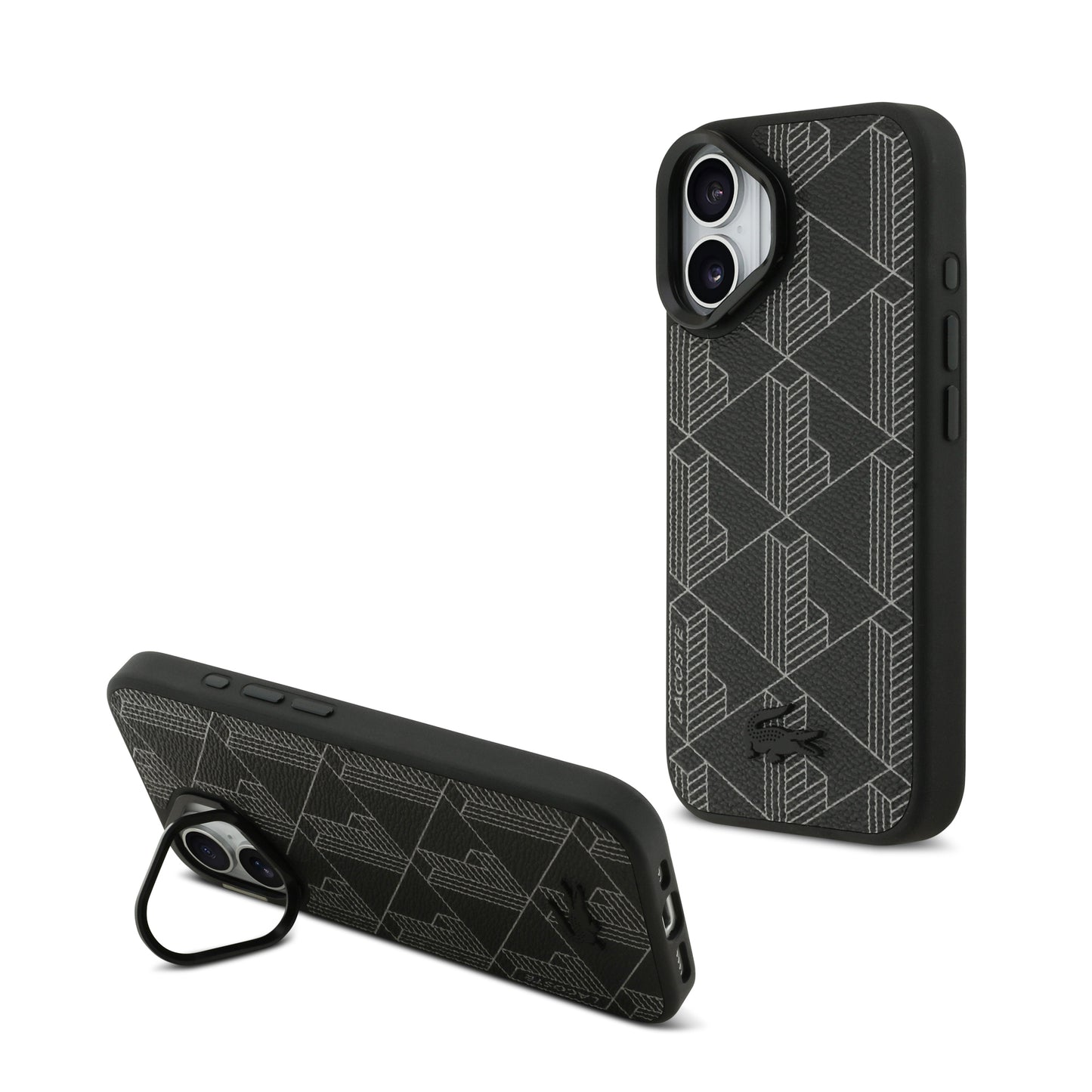 Funda Lacoste MagSafe con Soporte Integrado "The Blend" para iPhone 17 - Case Original Negro de Lujo