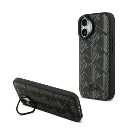 Funda Lacoste MagSafe con Soporte Integrado "The Blend" para iPhone 17 - Case Original Negro de Lujo