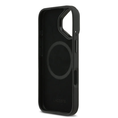 Funda Lacoste MagSafe con Soporte Integrado "The Blend" para iPhone 17 - Case Original Negro de Lujo