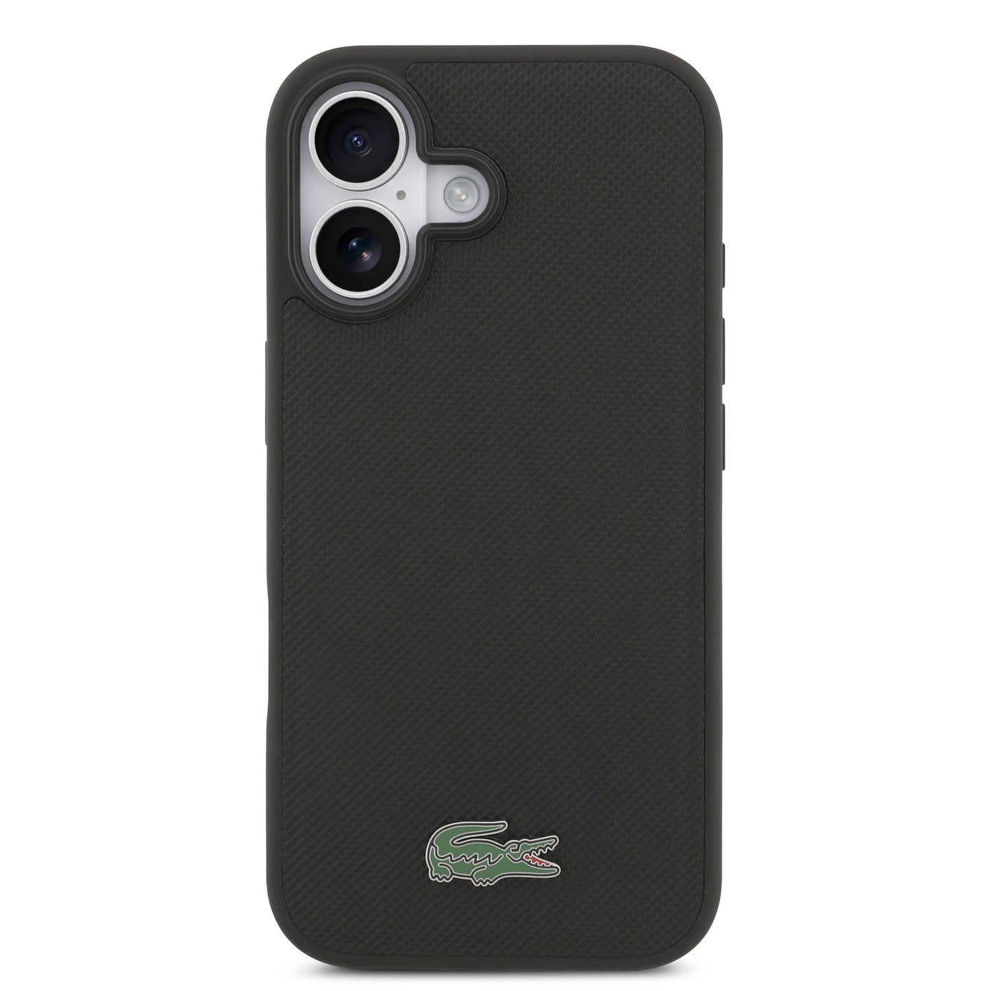 [PRE-VENTA] Case Lacoste Iconic Petit Piqué Negro para iPhone 17 – Funda Rígida MagSafe con Logo Lacoste Lacado