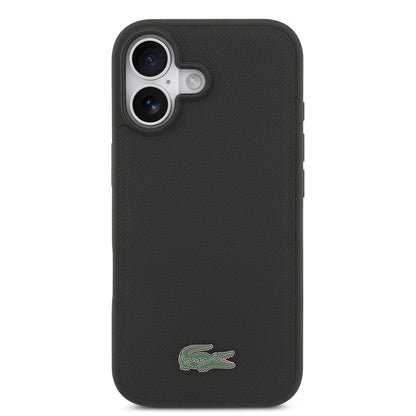 [PRE-VENTA] Case Lacoste Iconic Petit Piqué Negro para iPhone 17 – Funda Rígida MagSafe con Logo Lacoste Lacado