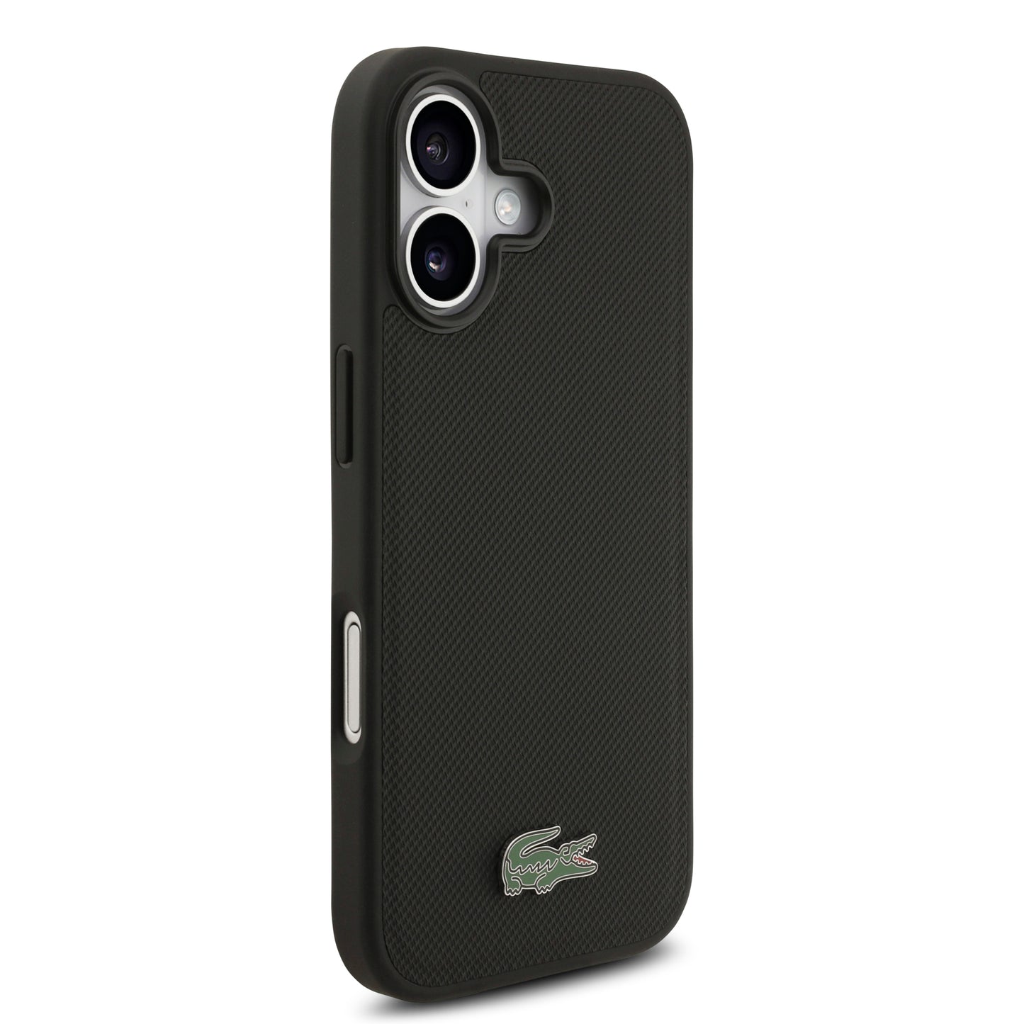 [PRE-VENTA] Case Lacoste Iconic Petit Piqué Negro para iPhone 17 – Funda Rígida MagSafe con Logo Lacoste Lacado