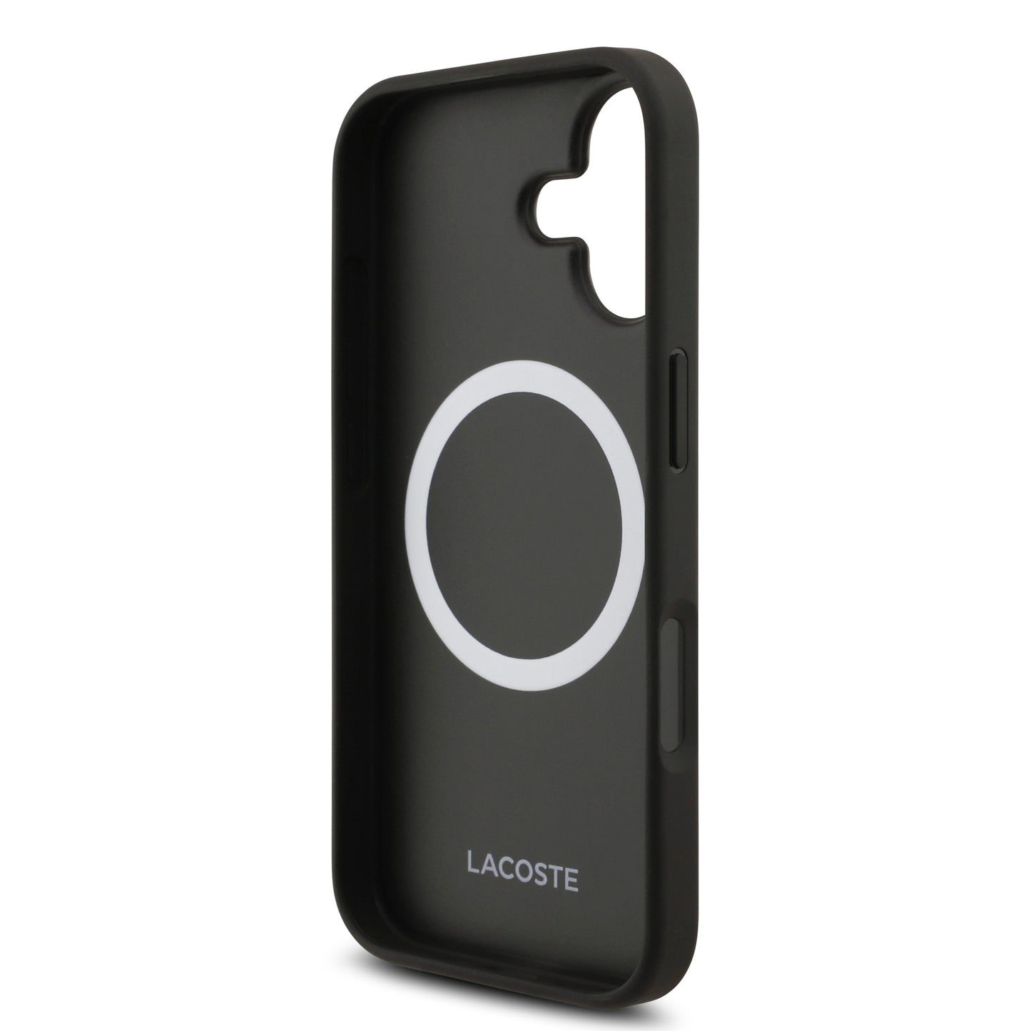 [PRE-VENTA] Case Lacoste Iconic Petit Piqué Negro para iPhone 17 – Funda Rígida MagSafe con Logo Lacoste Lacado