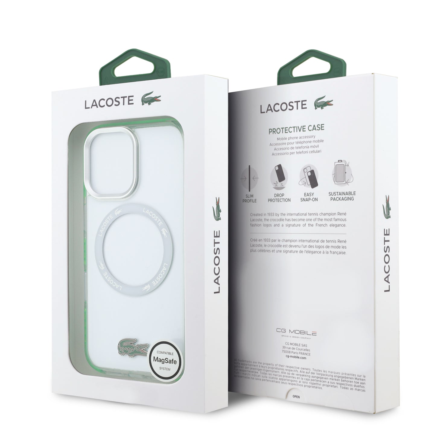 Funda Lacoste Transparente con MagSafe para iPhone 17 - Logo Cocodrilo | Case Original