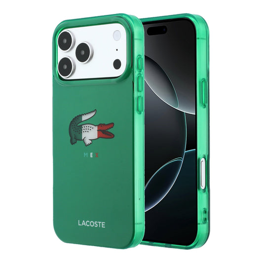 Funda Lacoste MagSafe Verde con Diseño Tricolor para iPhone 17 Pro Max | Case Original de Lujo