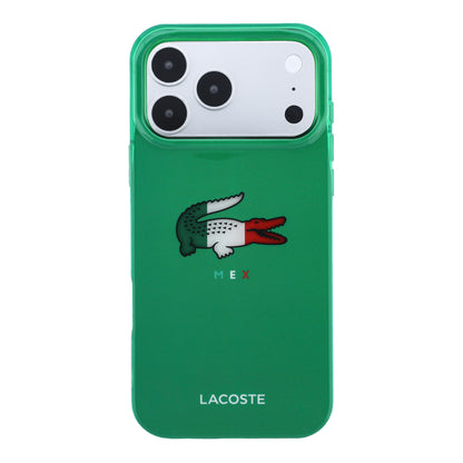 Funda Lacoste MagSafe Verde con Diseño Tricolor para iPhone 17 Pro Max | Case Original de Lujo
