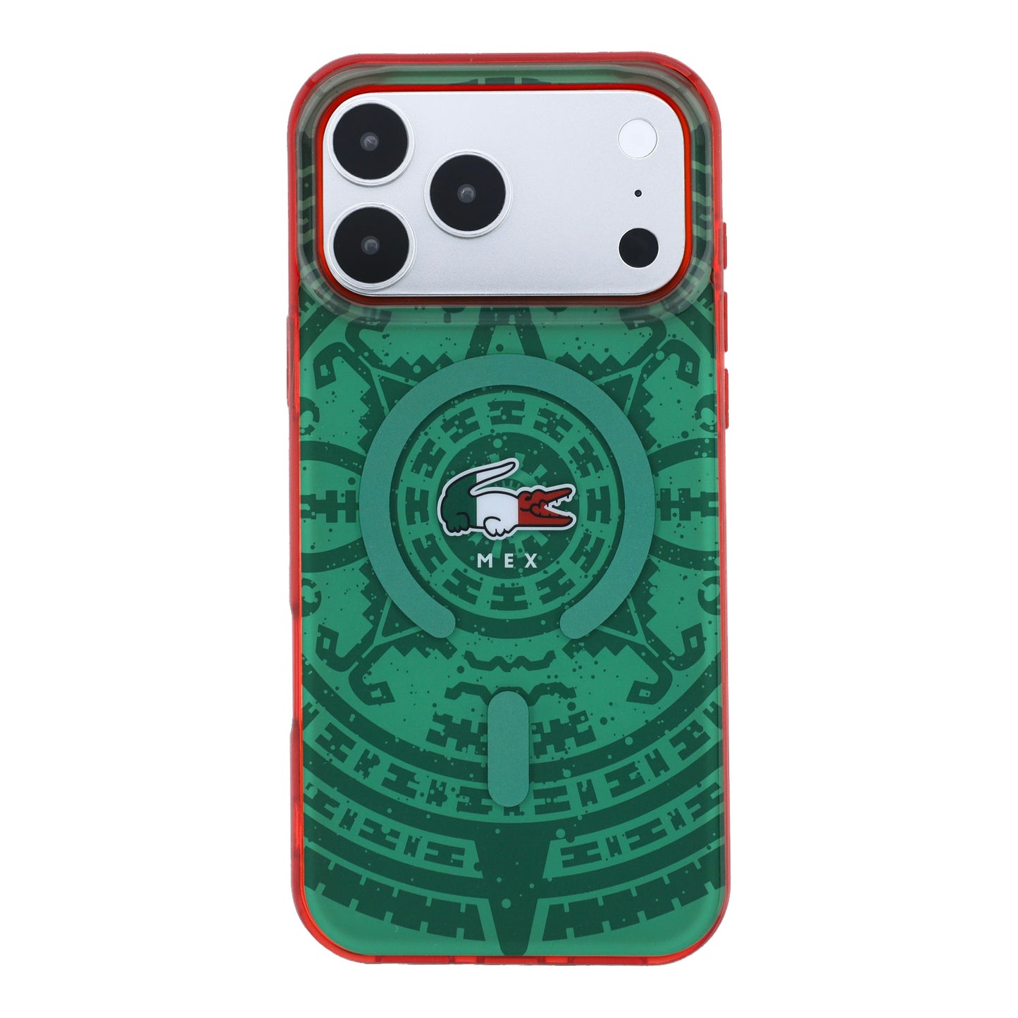 Funda Lacoste MagSafe Verde Colección Calendario para iPhone 17 Pro Max | Case Original de Lujo