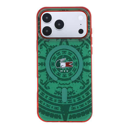 Funda Lacoste MagSafe Verde Colección Calendario para iPhone 17 Pro Max | Case Original de Lujo