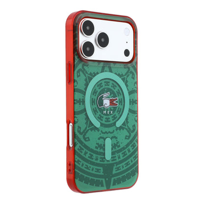 Funda Lacoste MagSafe Verde Colección Calendario para iPhone 17 Pro Max | Case Original de Lujo