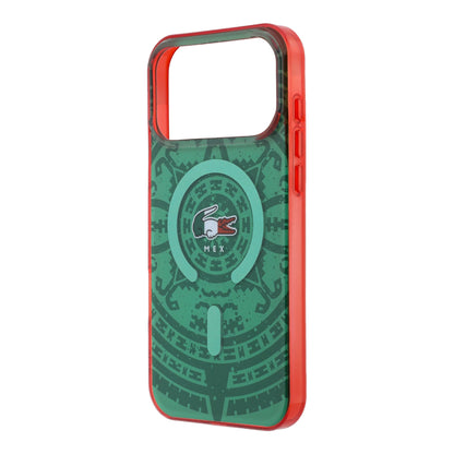 Funda Lacoste MagSafe Verde Colección Calendario para iPhone 17 Pro Max | Case Original de Lujo
