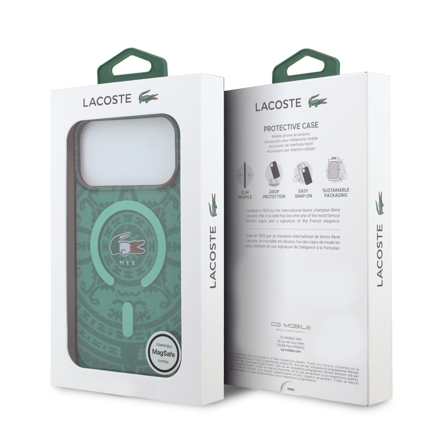 Funda Lacoste MagSafe Verde Colección Calendario para iPhone 17 Pro Max | Case Original de Lujo