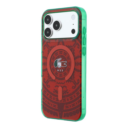 Funda Lacoste MagSafe Roja Colección Calendario para iPhone 17 Pro Max | Case Original de Lujo