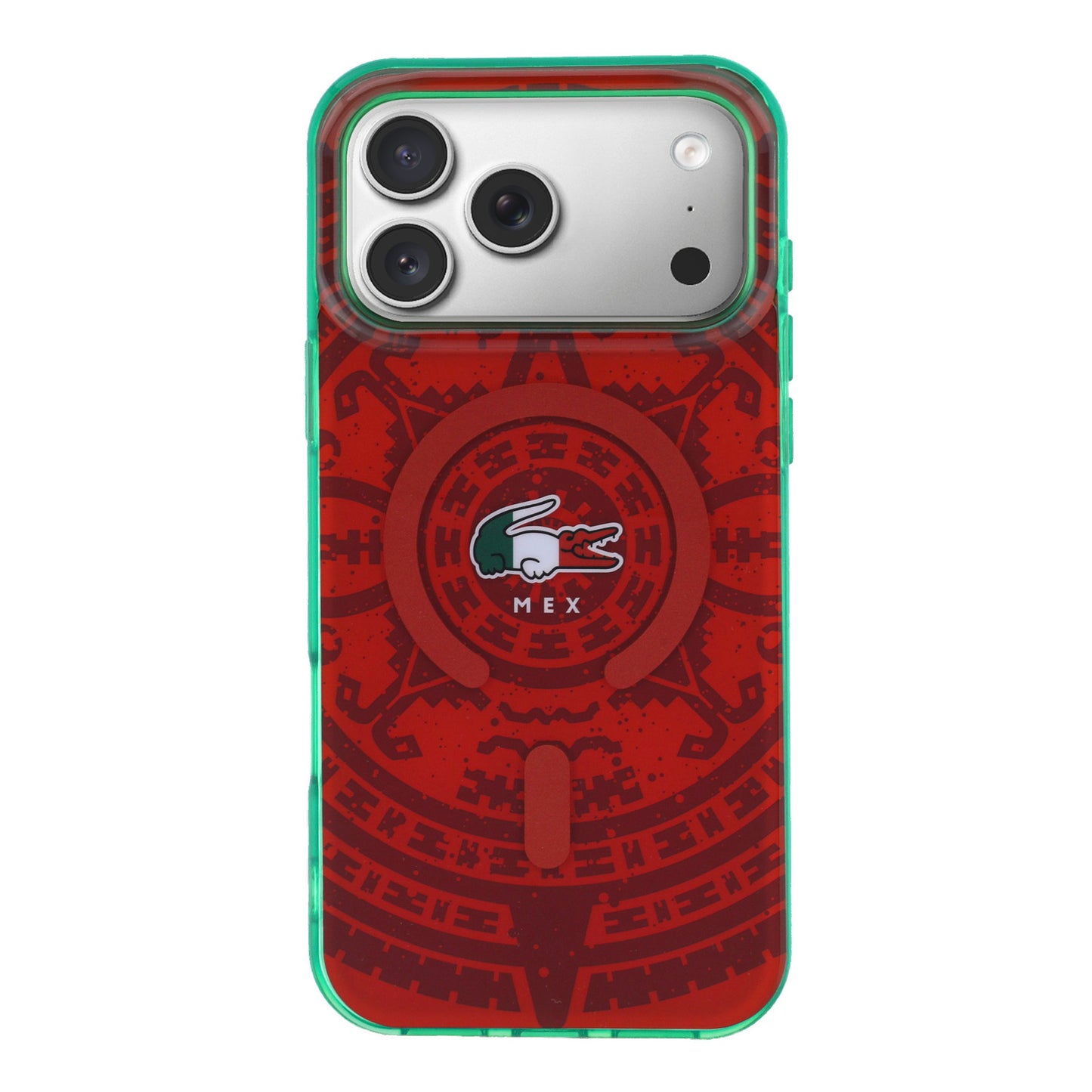 Funda Lacoste MagSafe Roja Colección Calendario para iPhone 17 Pro Max | Case Original de Lujo
