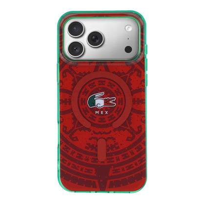 Funda Lacoste MagSafe Roja Colección Calendario para iPhone 17 Pro Max | Case Original de Lujo