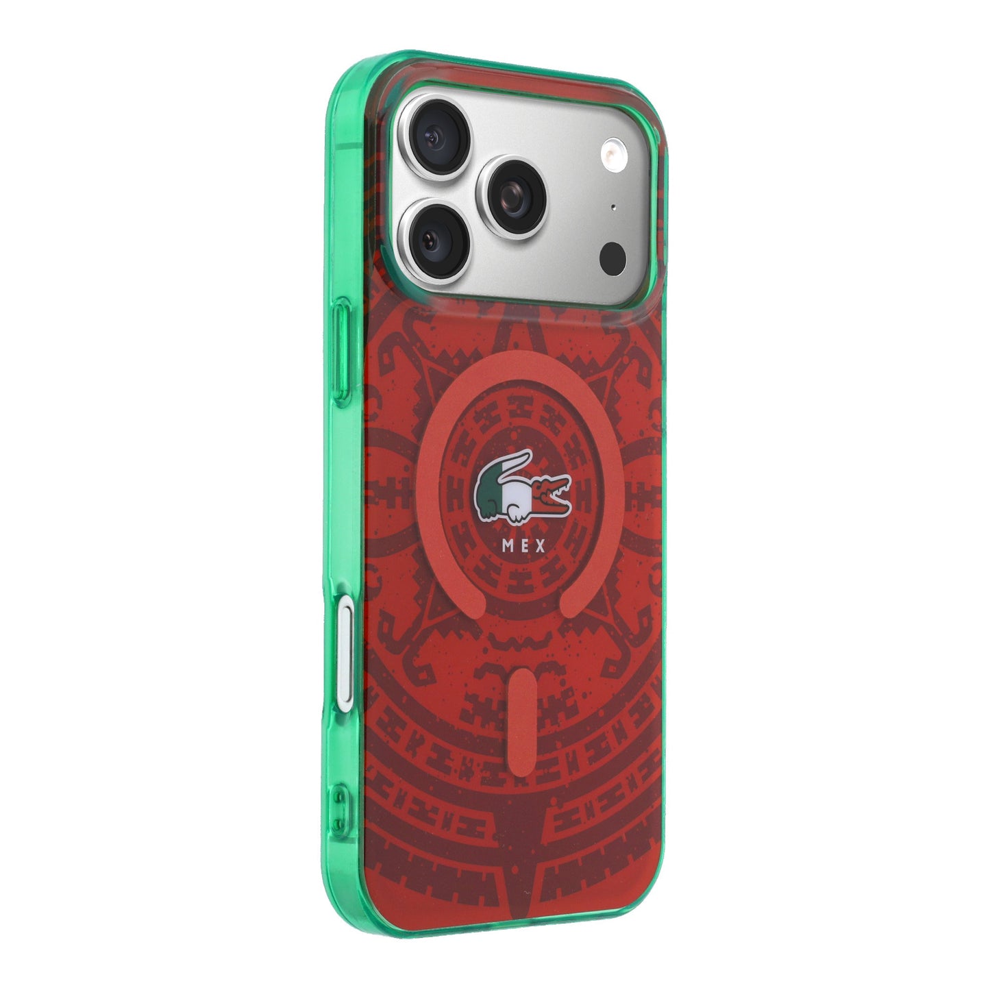 Funda Lacoste MagSafe Roja Colección Calendario para iPhone 17 Pro Max | Case Original de Lujo