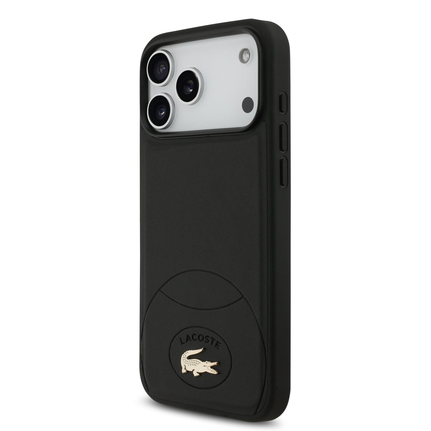 Funda Lacoste MagSafe de Piel Negra Colección Bliss para iPhone 17 Pro | Case Original con Logo Cocodrilo