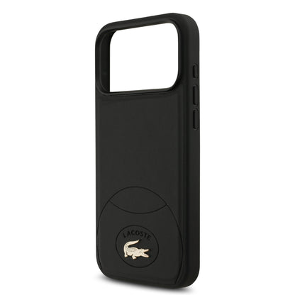 Funda Lacoste MagSafe de Piel Negra Colección Bliss para iPhone 17 Pro Max | Case Original con Logo Cocodrilo