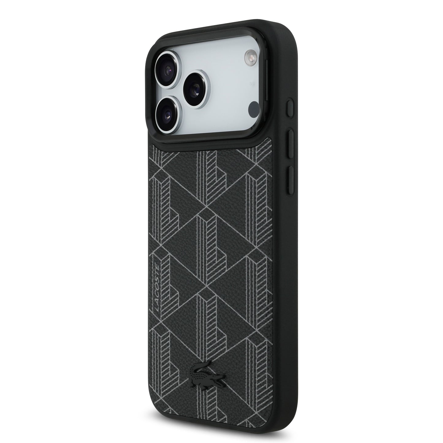 Funda Lacoste MagSafe con Soporte Integrado "The Blend" para iPhone 17 Pro Max | Case Original de Lujo Negro