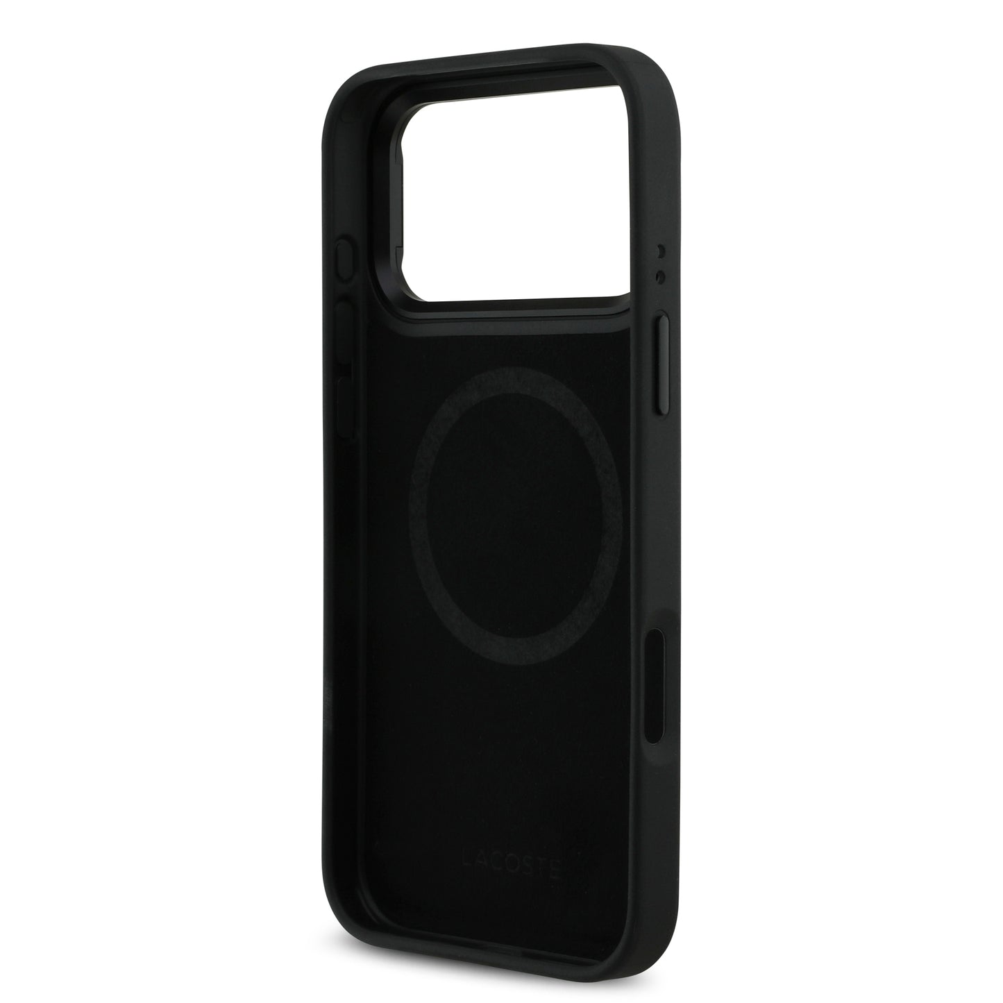 Funda Lacoste MagSafe con Soporte Integrado "The Blend" para iPhone 17 Pro - Case Original de Lujo Negro