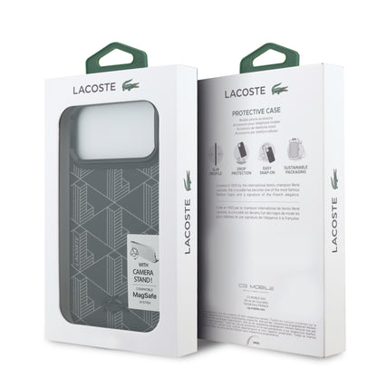 Funda Lacoste MagSafe con Soporte Integrado "The Blend" para iPhone 17 Pro - Case Original de Lujo Negro