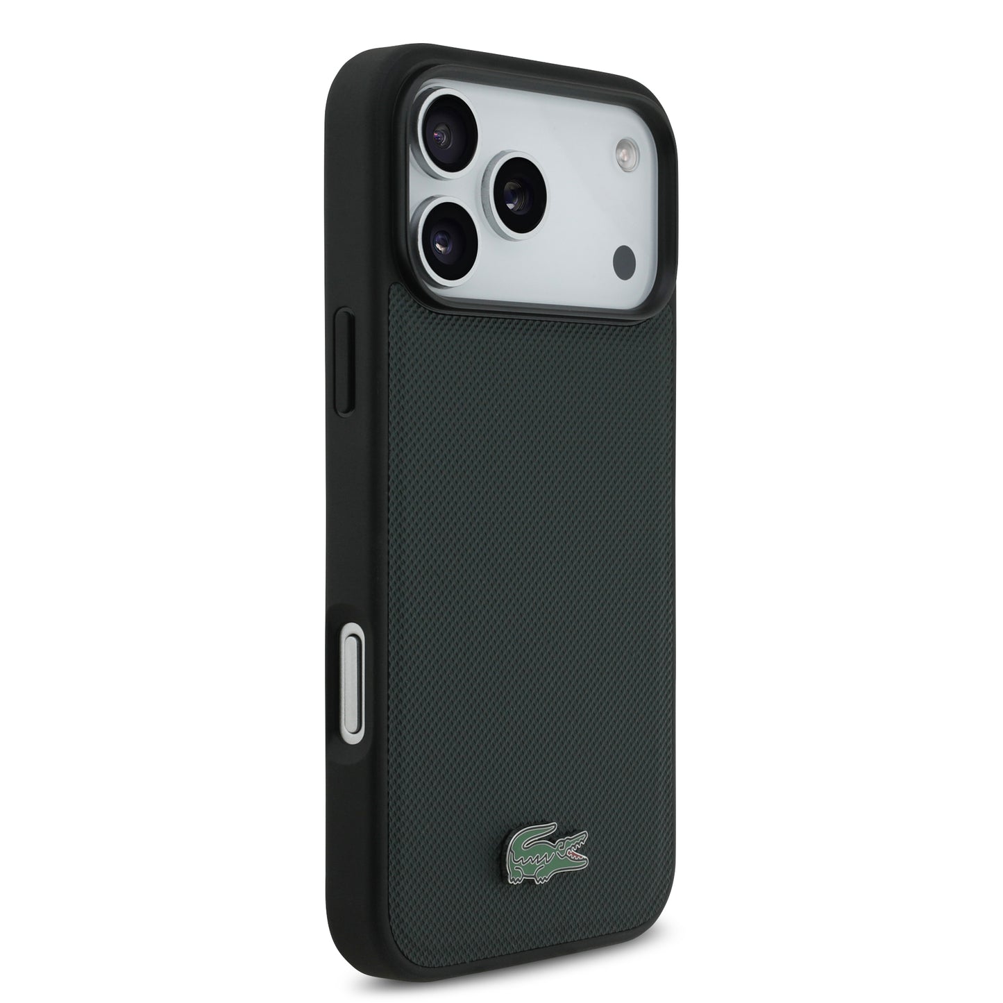 Funda Lacoste MagSafe Verde Sinople Textura Petit Piqué para iPhone 17 Pro Max | Case Original de Lujo