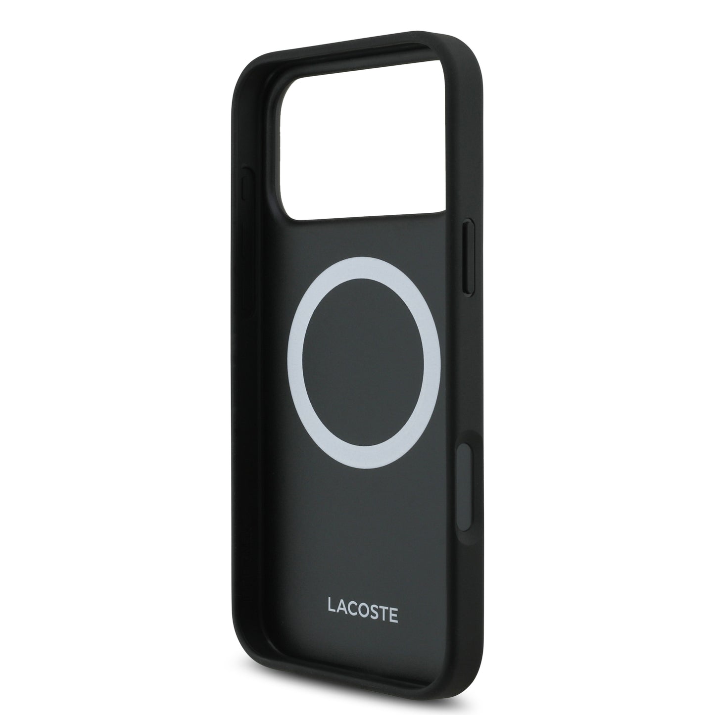Funda Lacoste MagSafe Verde Sinople Textura Petit Piqué para iPhone 17 Pro Max | Case Original de Lujo