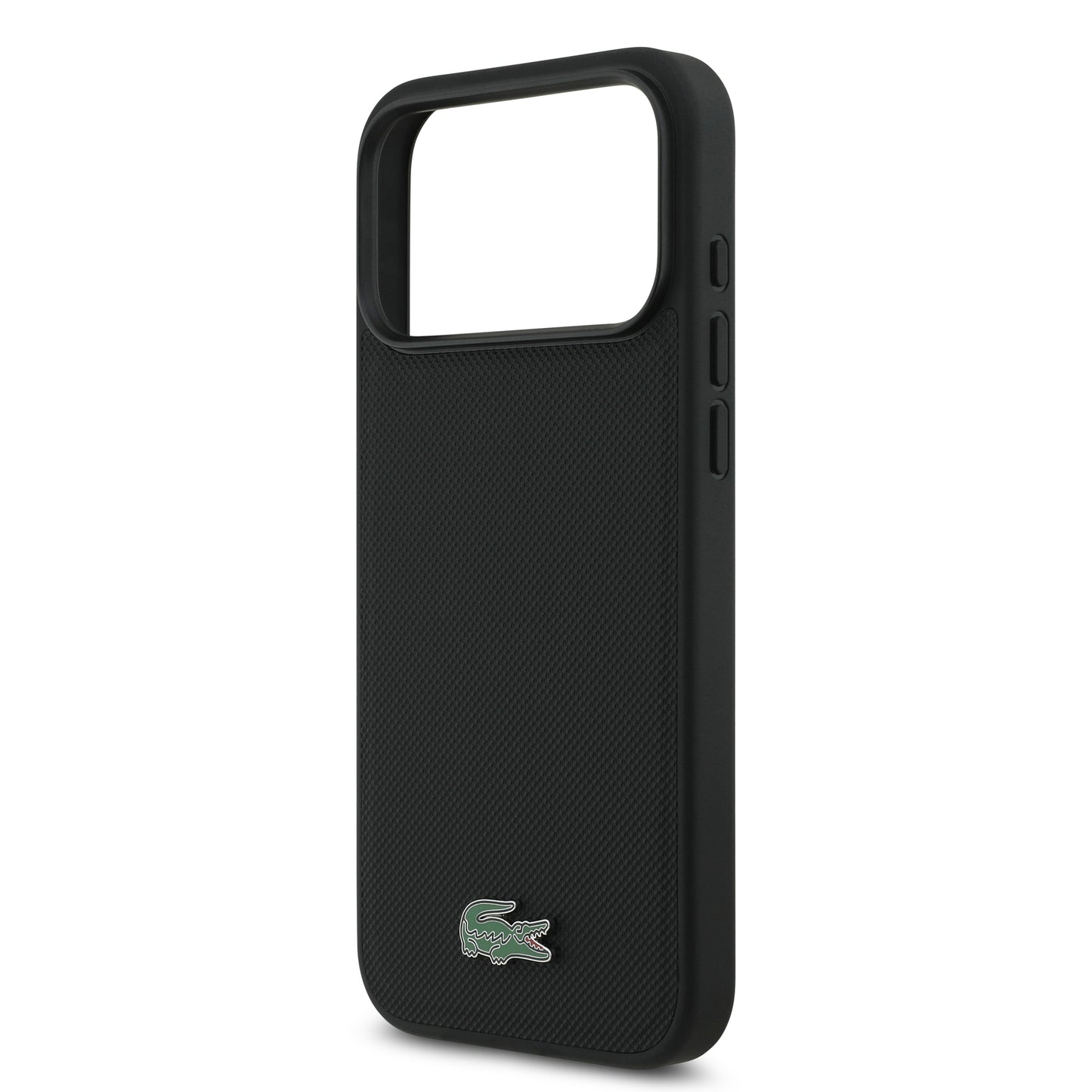 [PRE-VENTA] Case Lacoste Iconic Petit Piqué Negro para iPhone 17 Pro Max – Funda Rígida MagSafe con Logo Lacoste Lacado