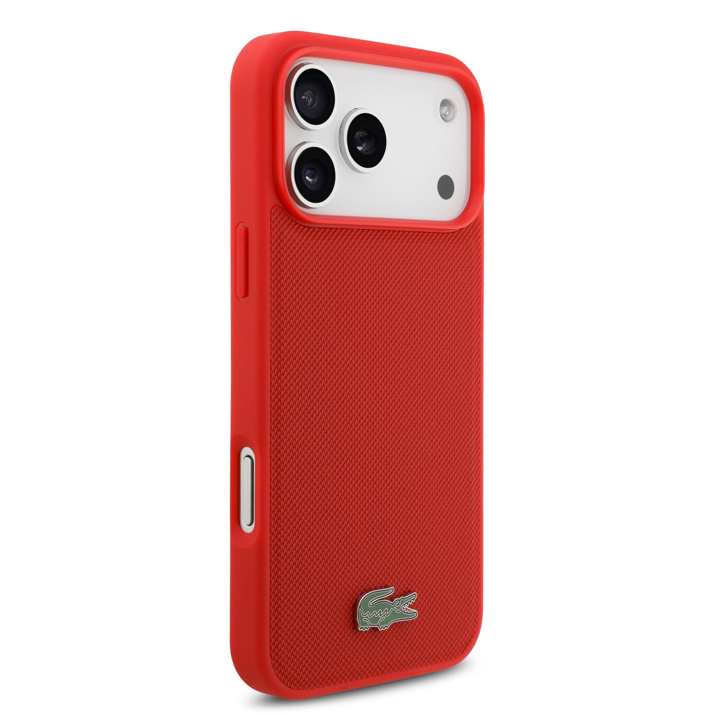 Funda Lacoste MagSafe de Petit Piqué con Logo de Cocodrilo para iPhone 17 Pro Max - Rojo | Case Original de Lujo