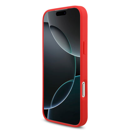 Funda Lacoste MagSafe de Petit Piqué con Logo de Cocodrilo para iPhone 17 Pro Max - Rojo | Case Original de Lujo