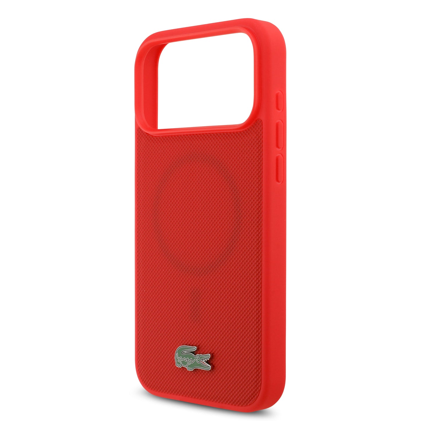 Funda Lacoste MagSafe de Petit Piqué con Logo de Cocodrilo para iPhone 17 Pro Max - Rojo | Case Original de Lujo