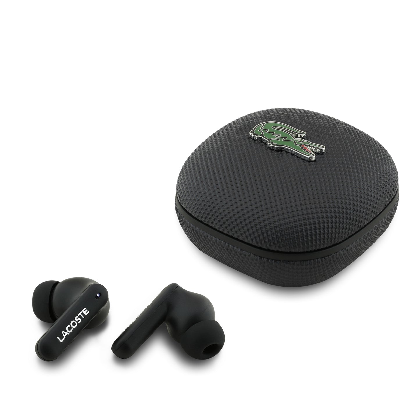 Auriculares Lacoste TWS Inalámbricos con Logo Metálico Negro | Audio Premium