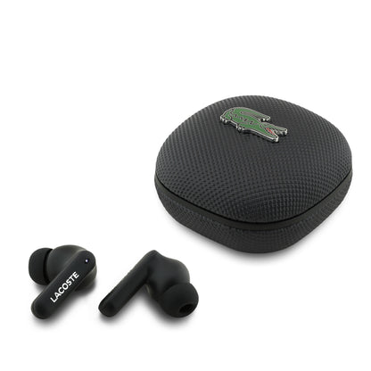 Auriculares Lacoste TWS Inalámbricos con Logo Metálico Negro | Audio Premium