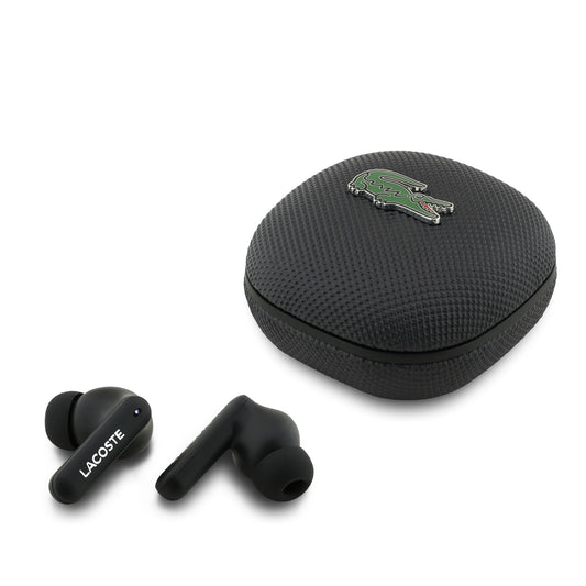 Auriculares Lacoste TWS Inalámbricos con Logo Metálico Negro | Audio Premium