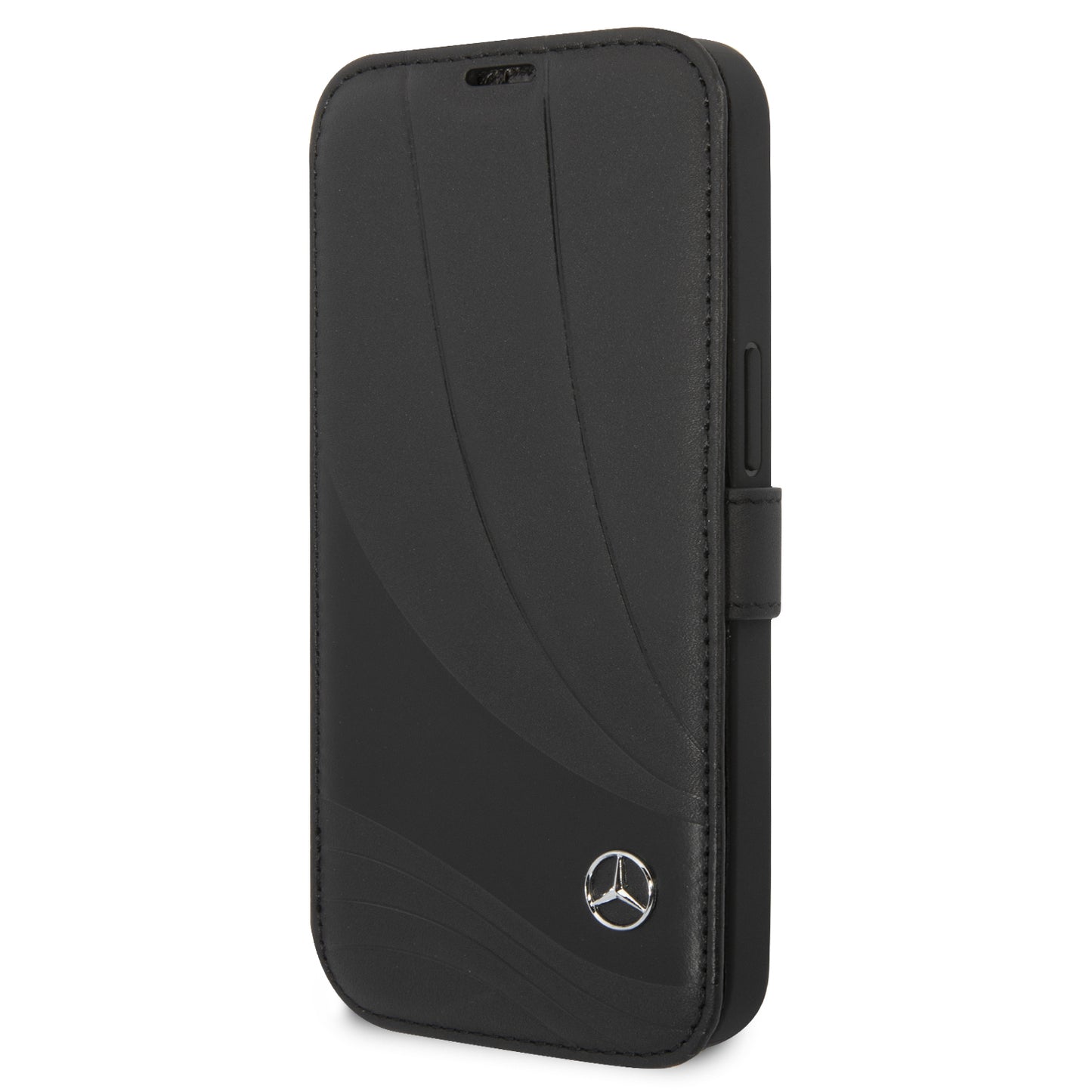 Funda Mercedes-Benz de Piel Diseño Ondas Negra para iPhone 14 Pro | Original