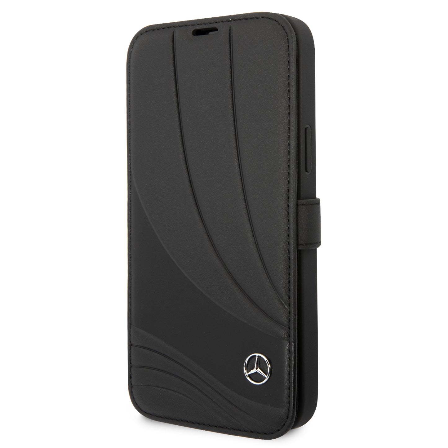 Funda Mercedes-Benz de Piel Diseño Olas para iPhone 14 Plus Negra | Original
