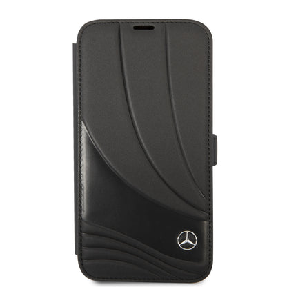 Funda Mercedes-Benz de Piel Diseño Olas para iPhone 14 Plus Negra | Original