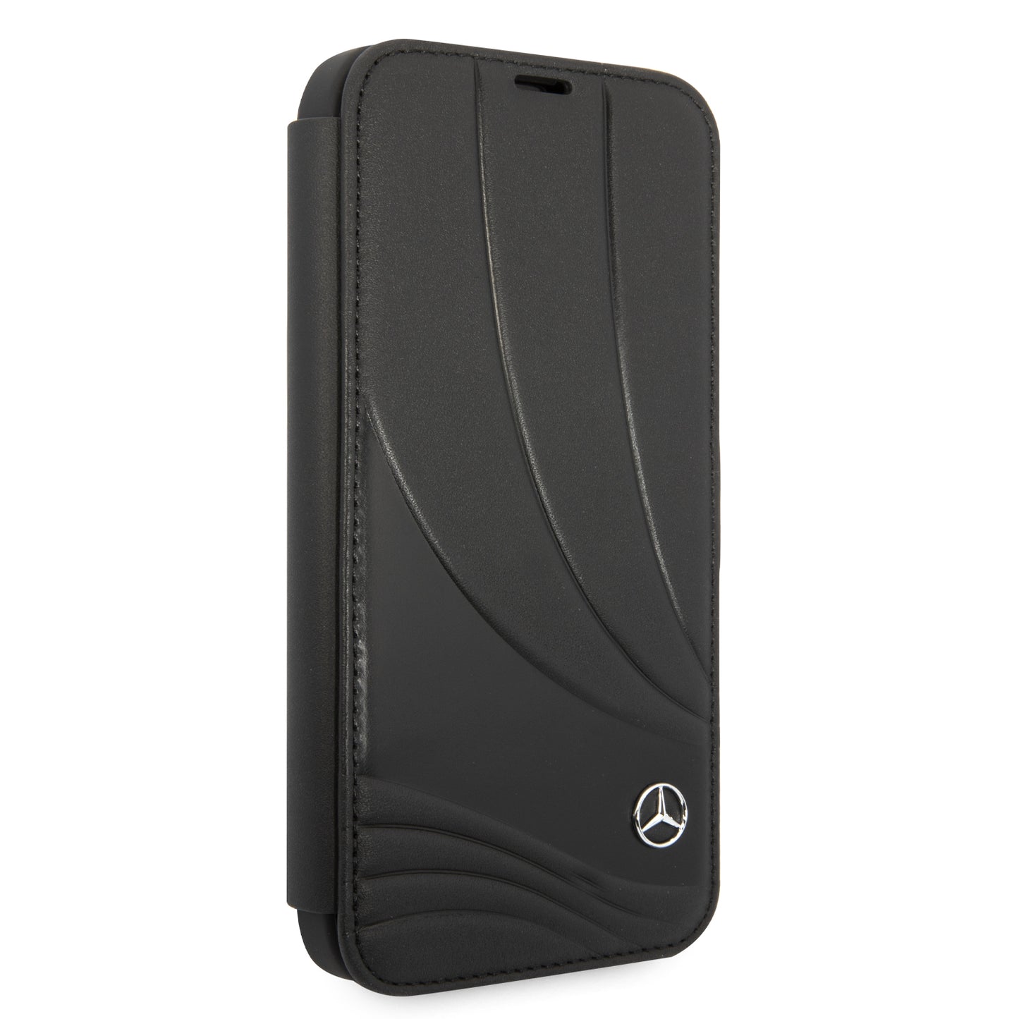 Funda Mercedes-Benz de Piel Diseño Olas para iPhone 14 Plus Negra | Original