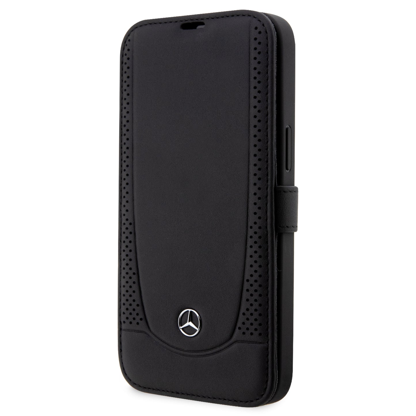 Funda Mercedes-Benz de Piel Negra con Costura en U para iPhone 14 Plus | Original