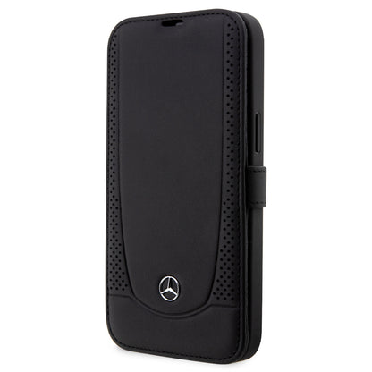 Funda Mercedes-Benz de Piel Negra con Costura en U para iPhone 14 Plus | Original