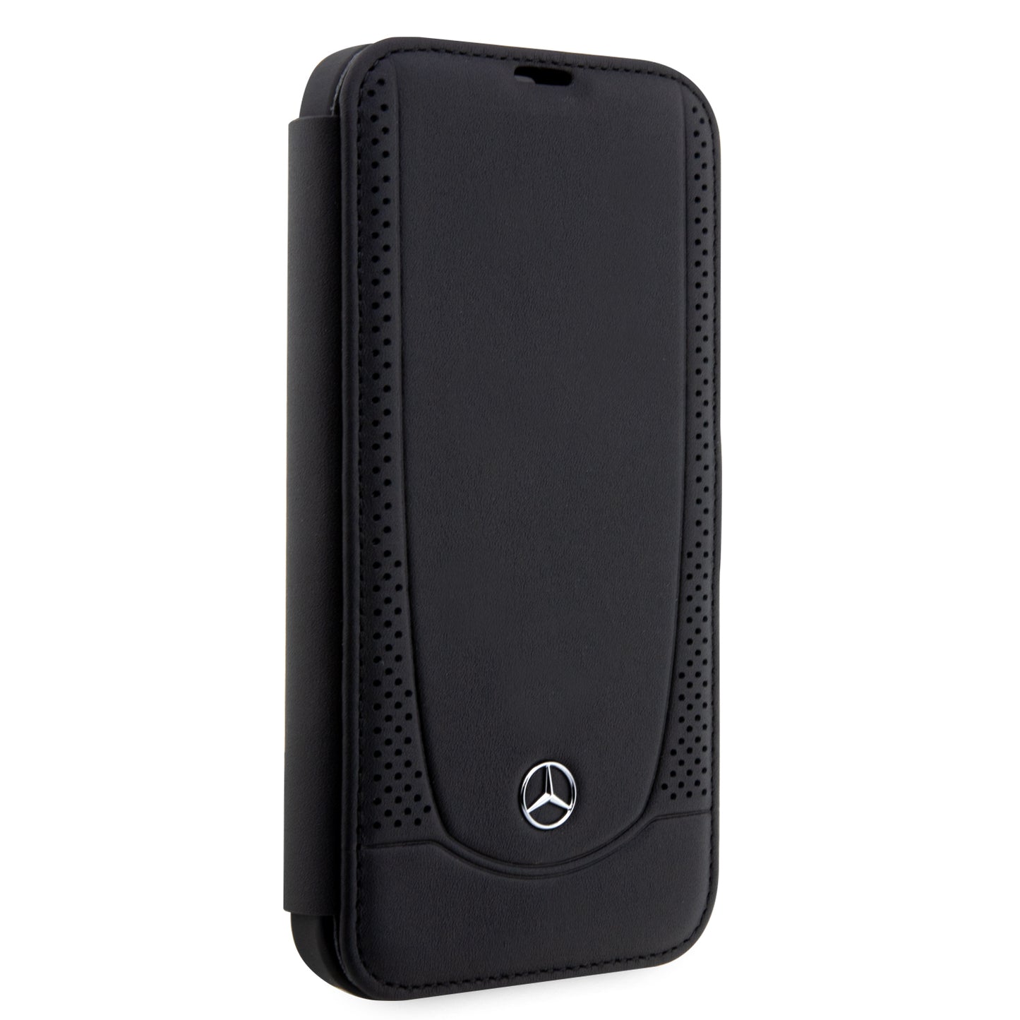 Funda Mercedes-Benz de Piel Negra con Costura en U para iPhone 14 Plus | Original