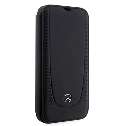 Funda Mercedes-Benz de Piel Negra con Costura en U para iPhone 14 Plus | Original