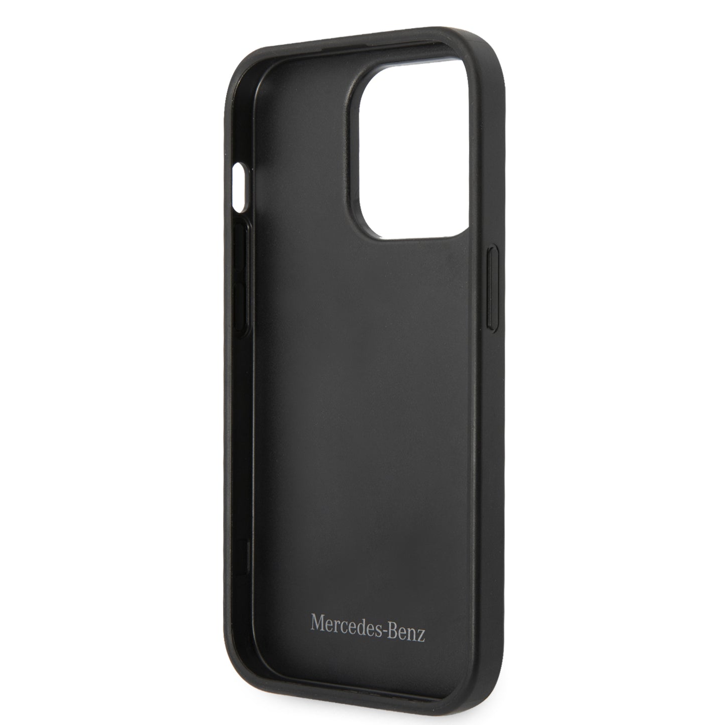 Funda Mercedes-Benz de Piel Grabada iPhone 14 Pro Negra